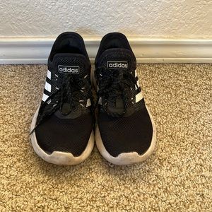 Black and White adidas shoes, size 4